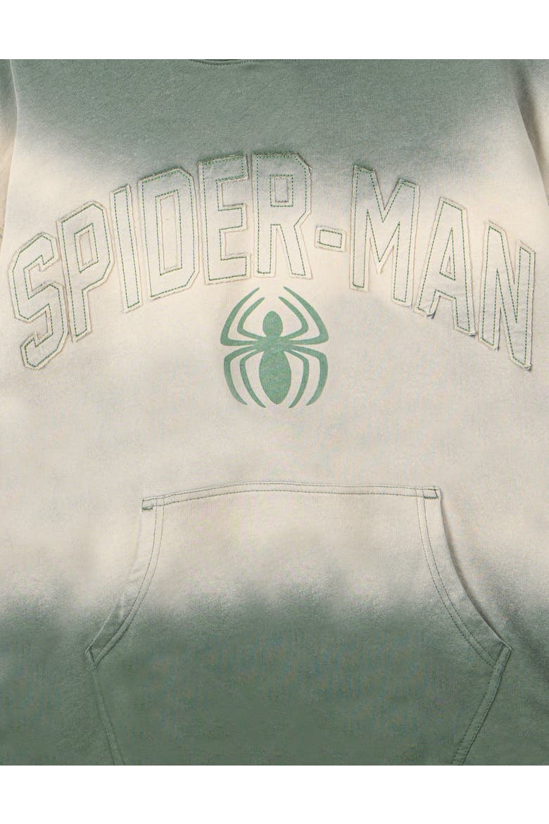 Spider-Man Fleece Pullover Hoodie, Alternate, color, Olive Cream Spiderman