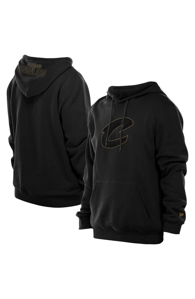 New Era Men's New Era  Black Cleveland Cavaliers Tonal Color Pop Premium Pullover Hoodie, Main, color, 