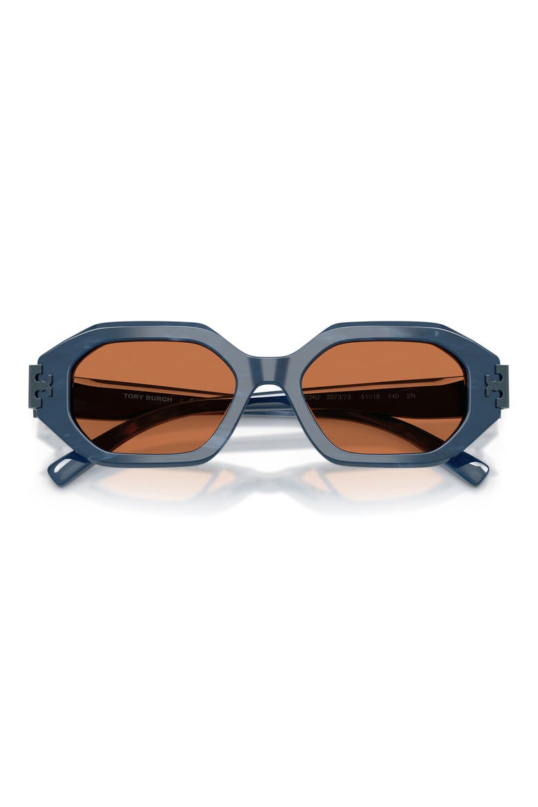 51mm Irregular Sunglasses, Alternate, color, NAVY MARBLE / BROWN