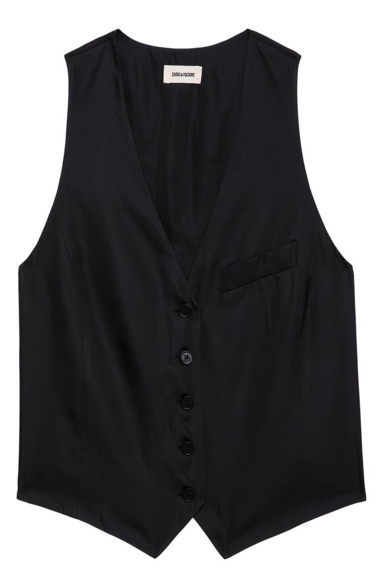 Zadig & Voltaire Emaux Sleeveless Satin Top, Alternate, color,