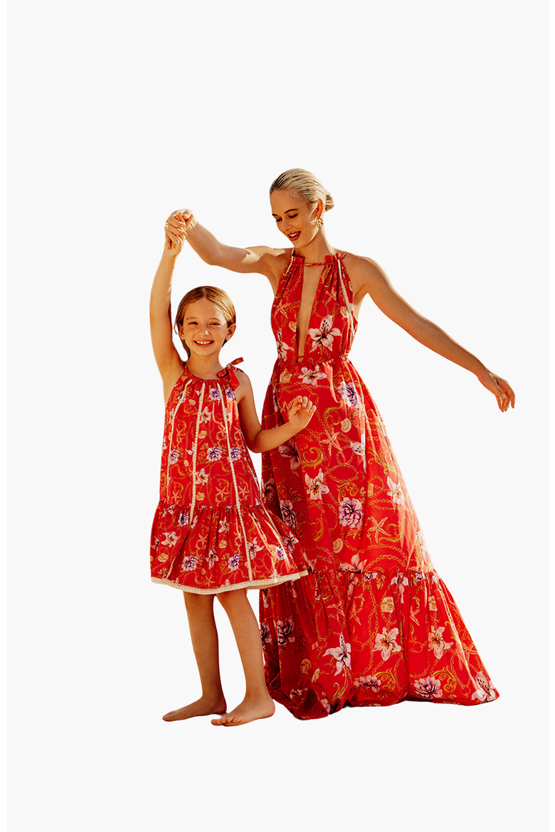 EUROS KIDS BEACH DRESS, Alternate, color, Floral Fuchsia