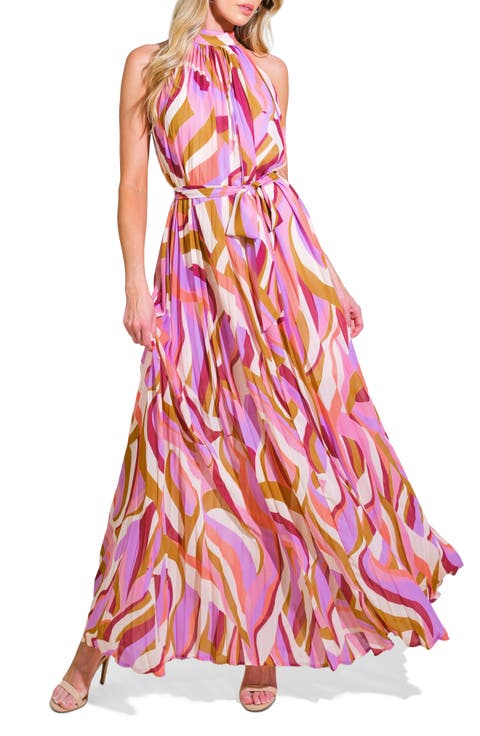 Print Halter Maxi Dress