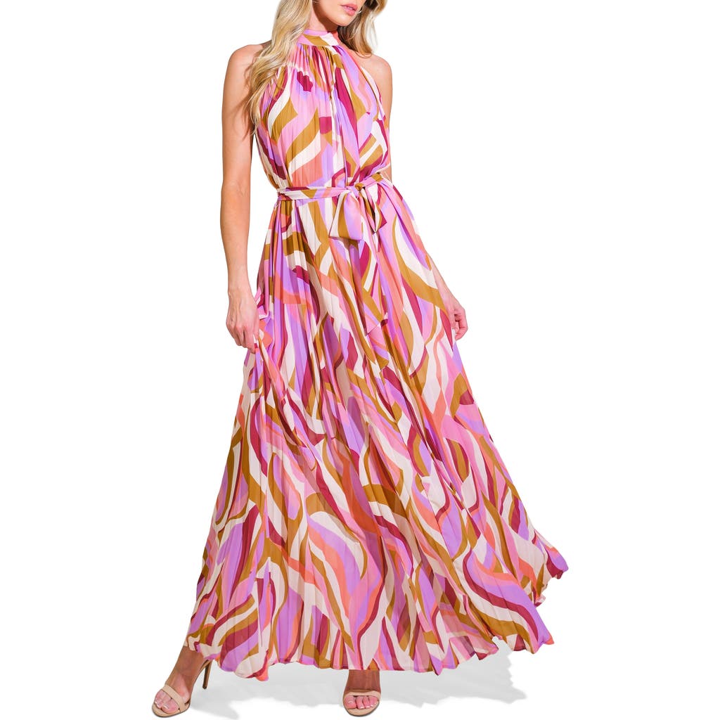 Flying Tomato Print Halter Maxi Dress