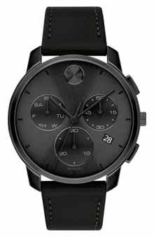 Movado Bold Chronograph Leather Strap Watch, 42mm