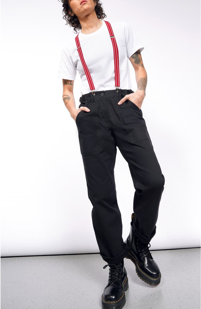 WILDFANG The Essential Cotton Twill Utility Pant, Main, color, Black