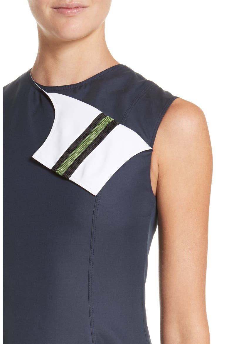 Cotton & Silk Dress, Alternate, color, NAVY