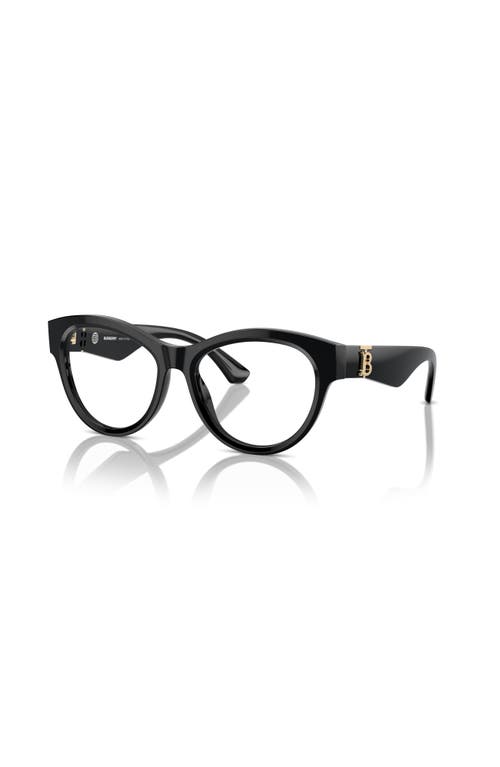 Burberry 53mm Round Optical Glasses In Black