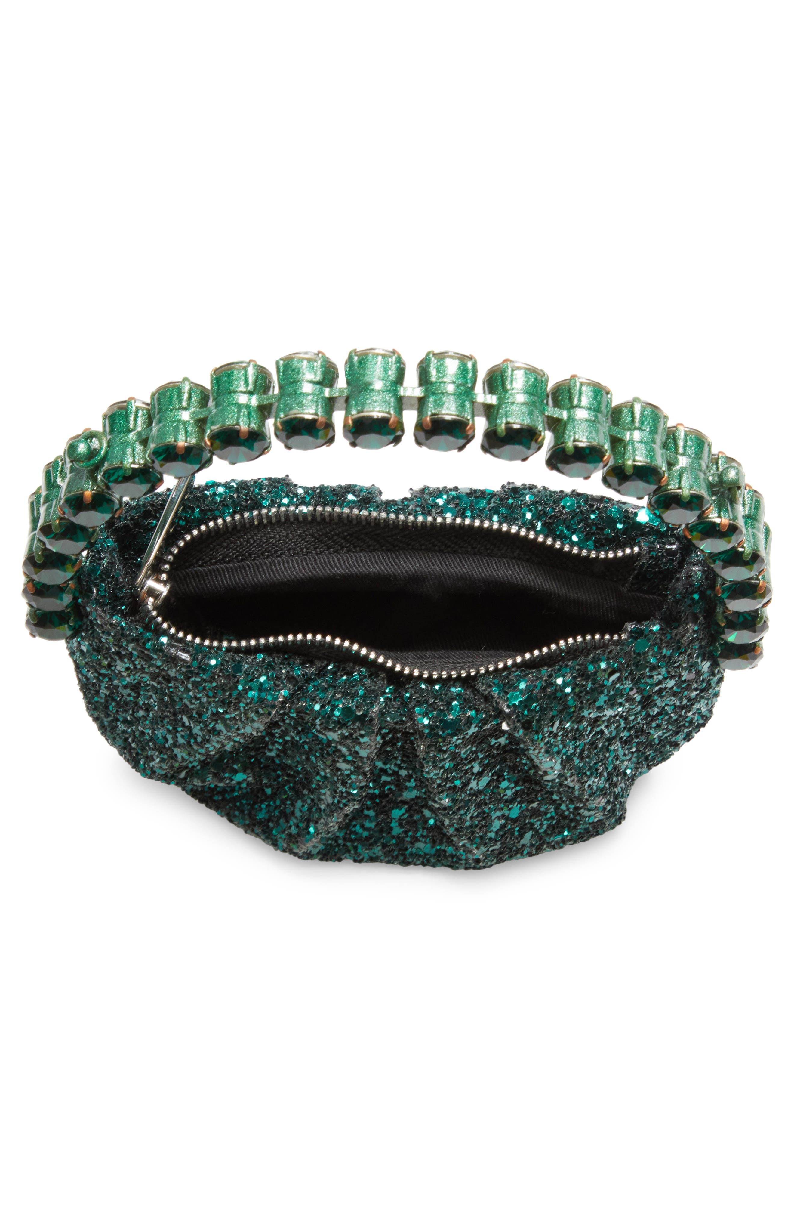 L’alingi Micro Eternity Glitter Satin Crystal Top Handle Bag, Alternate, color, 