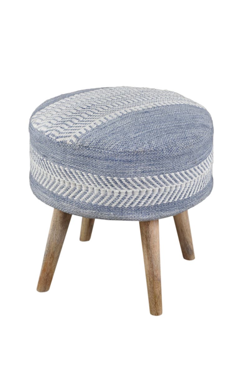 Anaya Seaside Stripe Oversized Handwoven Stool, Main, color, Blue