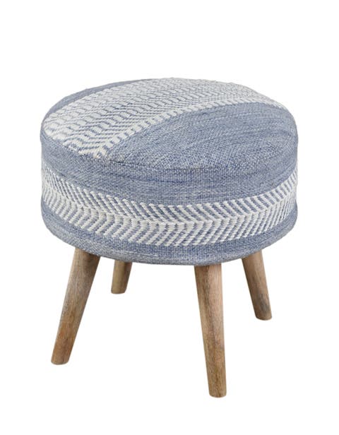 Seaside Stripe Oversized Handwoven Stool