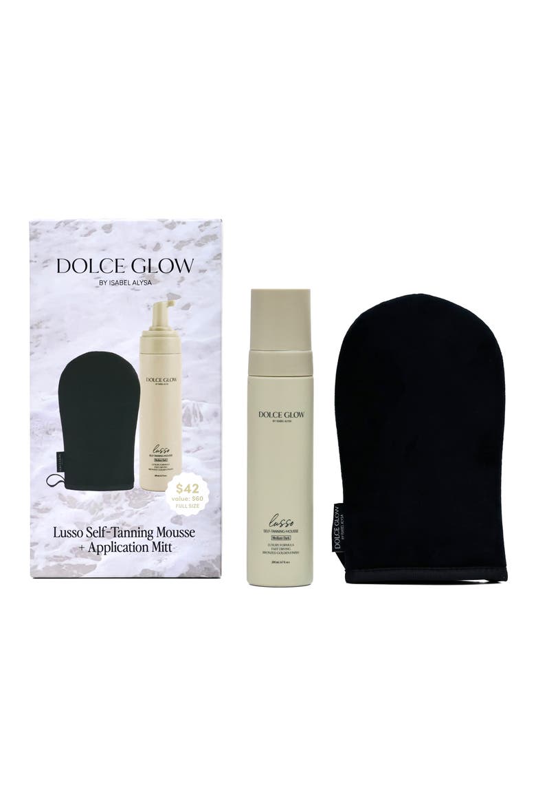 Dolce Glow Lusso Self-Tanning Mousse + Application Mitt Set $60 Value, Main, color, NO COLOR