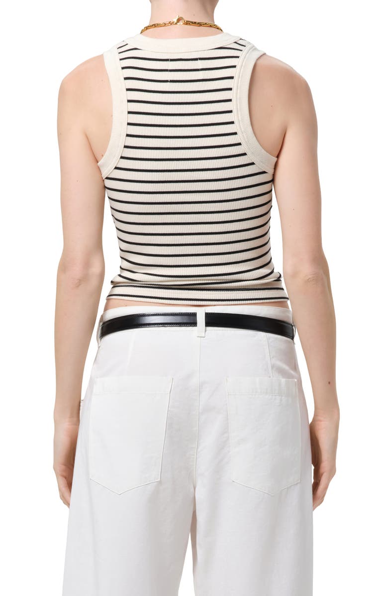 Citizens of Humanity Caralyn Stripe Cotton Blend Tank, Alternate, color, Quartz Stripe
