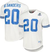 Mitchell & Ness Men's Mitchell & Ness Barry Sanders White Detroit Lions Retired Player Name & Number Mesh Top