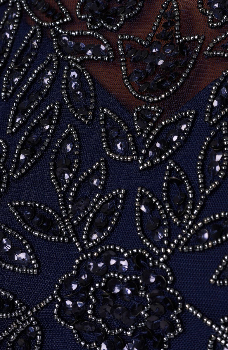 Adrianna Papell Beaded Mesh & Taffeta Ballgown, Alternate, color, 