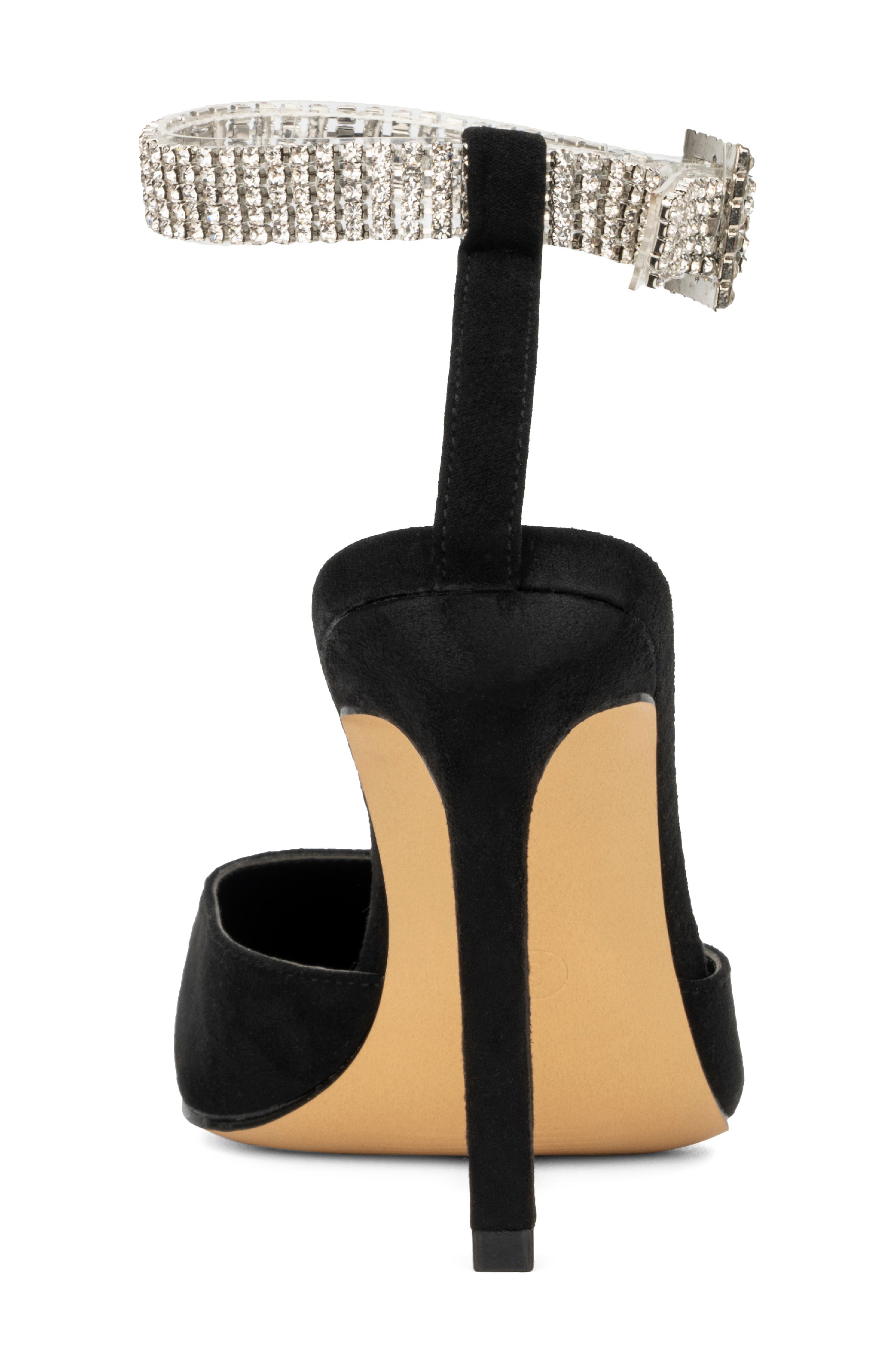 NEW YORK AND COMPANY Mallory Embellished Ankle Strap Pump, Alternate, color, Black