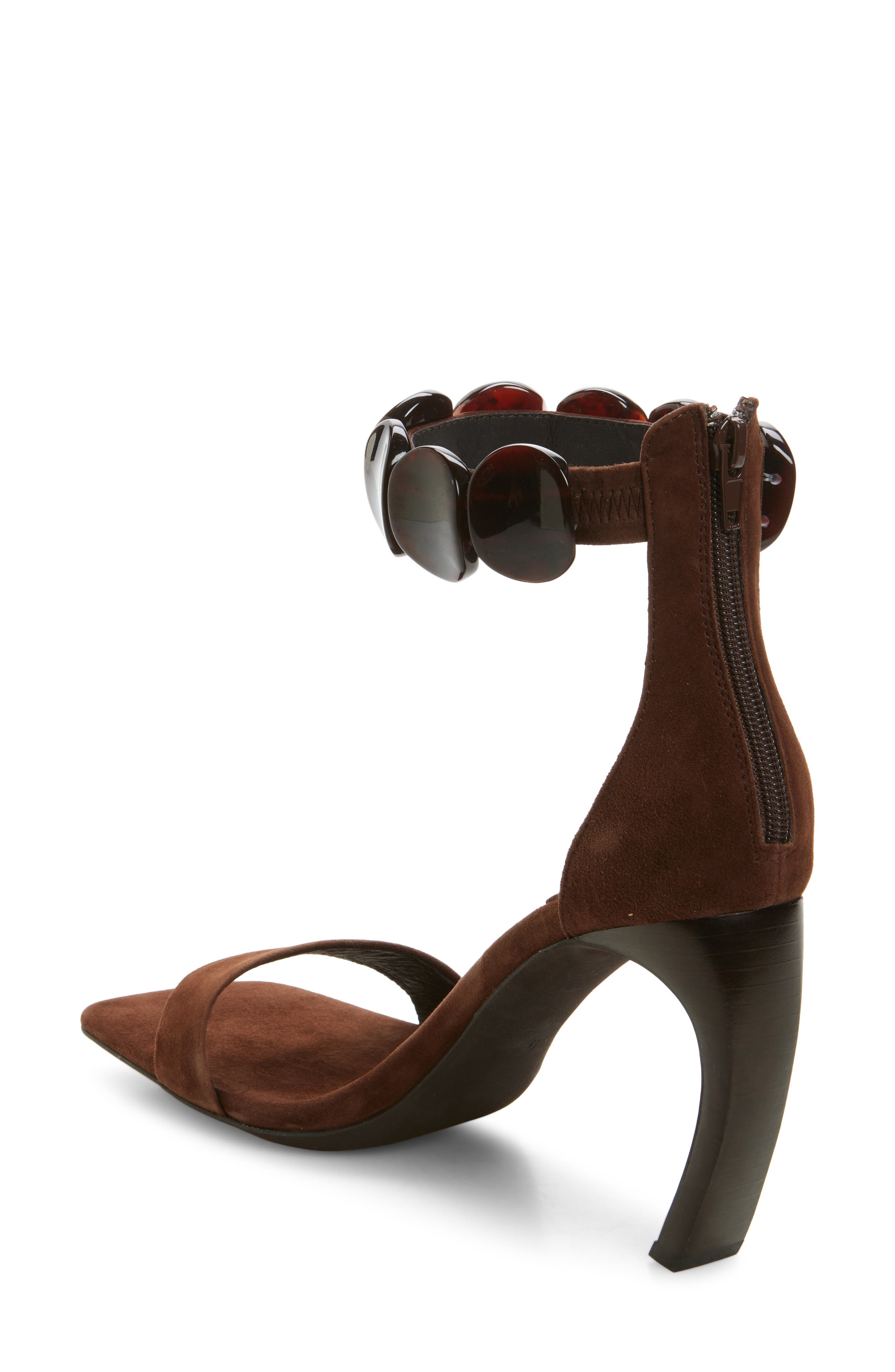 Jeffrey Campbell Palia Ankle Strap Sandal, Alternate, color, Brown Suede Combo
