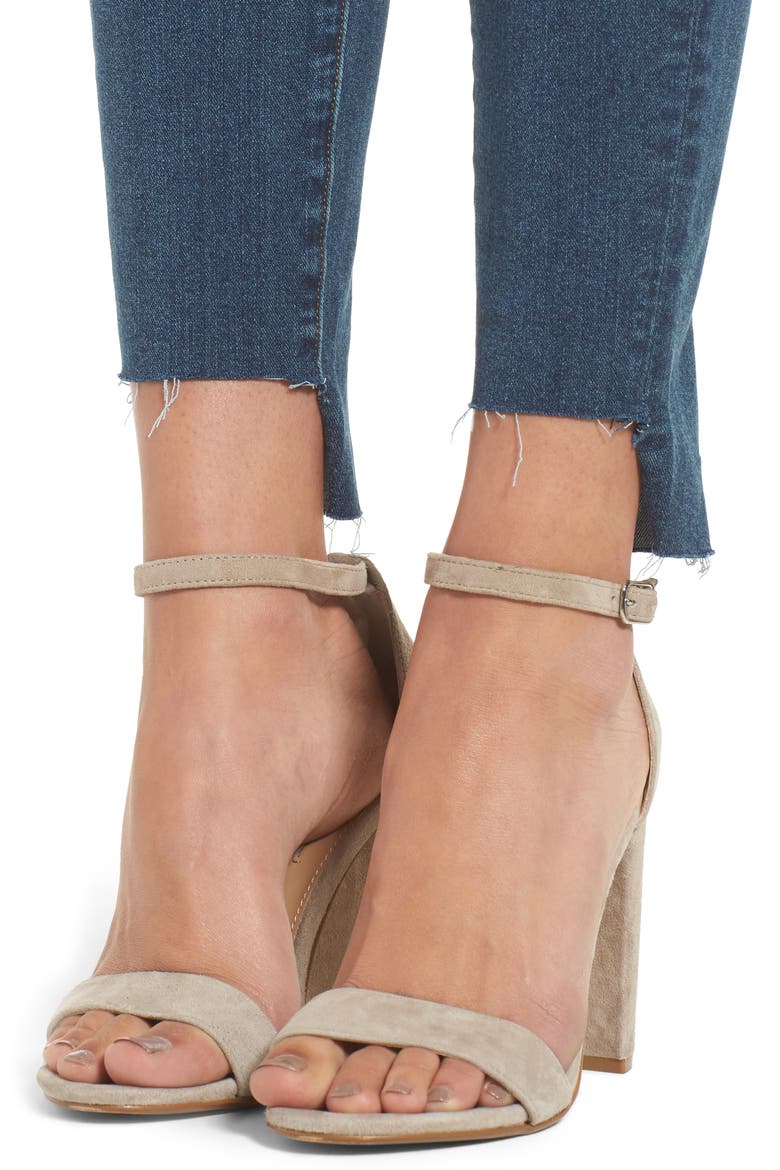 Ripped Step Hem Skinny Jeans, Alternate, color, MEDIUM WASH