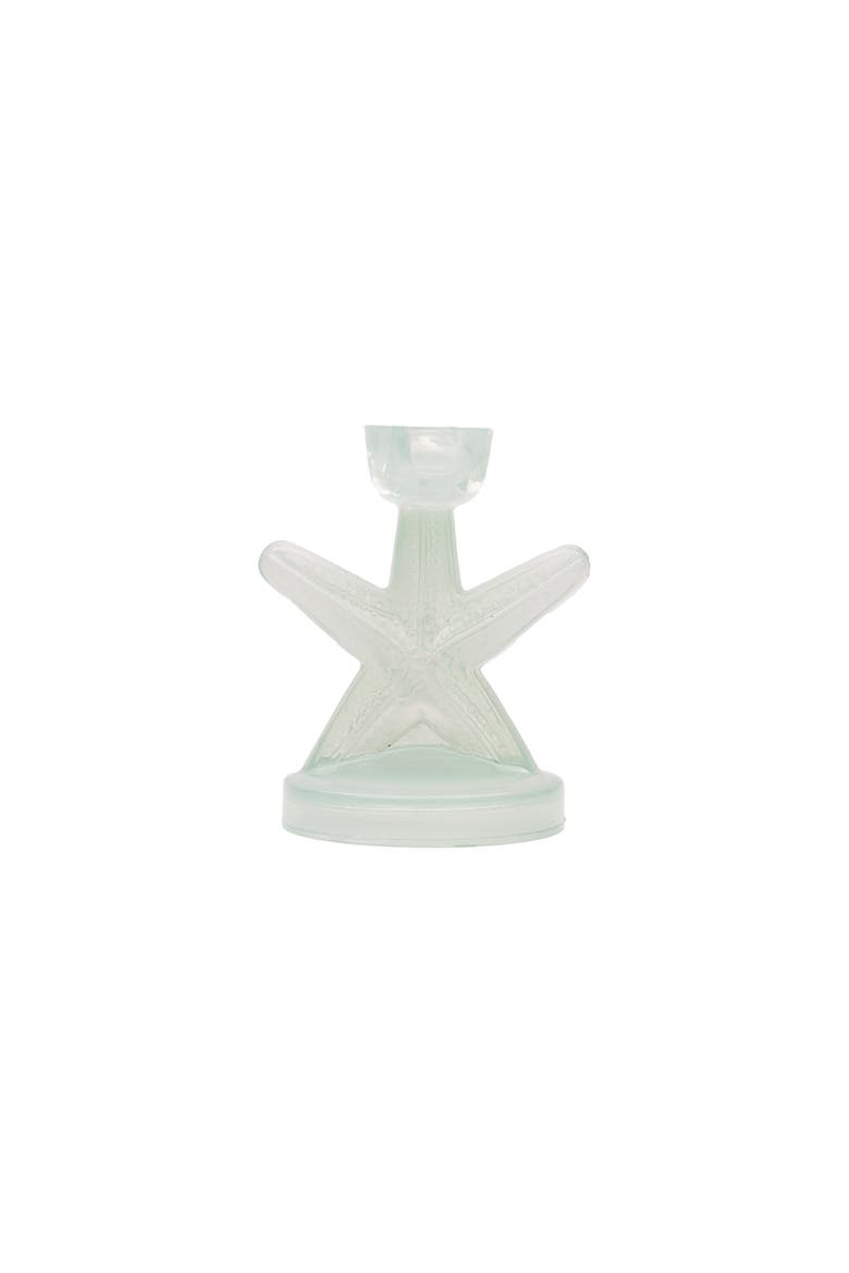 Sea Star Set of 2 Glass Candle Holders 5", Main, color, Green