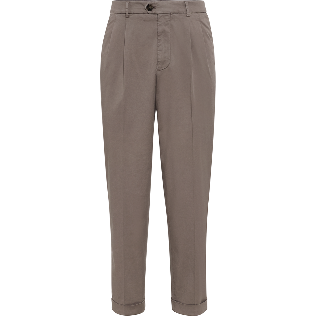 Brunello Cucinelli Comfort Gabardine Trousers In Gray