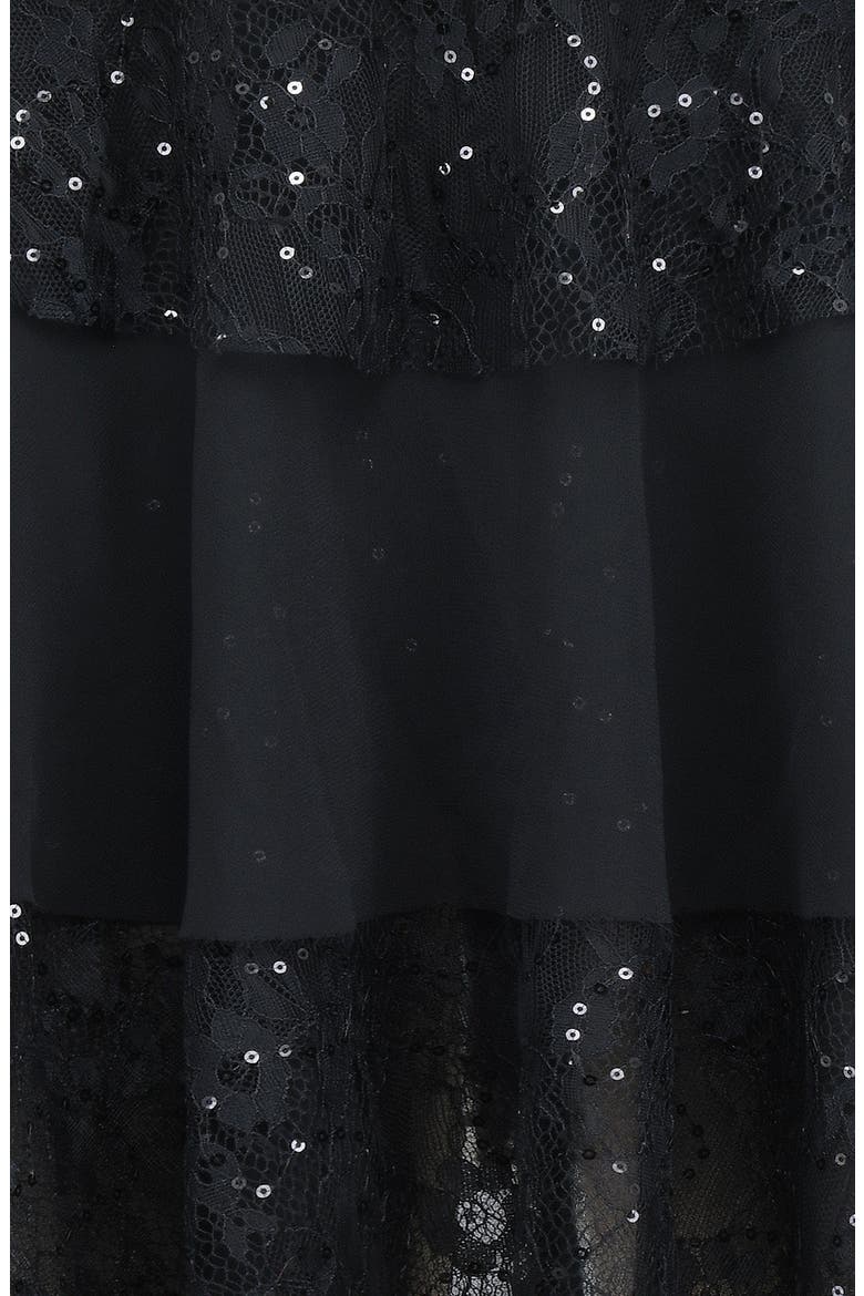 Mid Rise Tiered Miniskirt, Alternate, color, BLACK