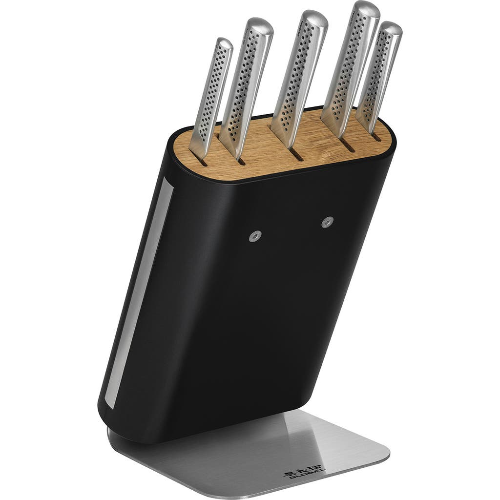 Global Ukon 6 Piece Knife Block Set In Black