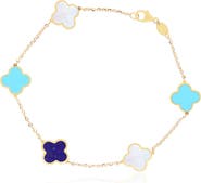 The Lovery Fine Jewelry Small Blue Mixed Clover Bracelet