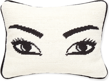 Eyes Needlepoint Throw Pillow