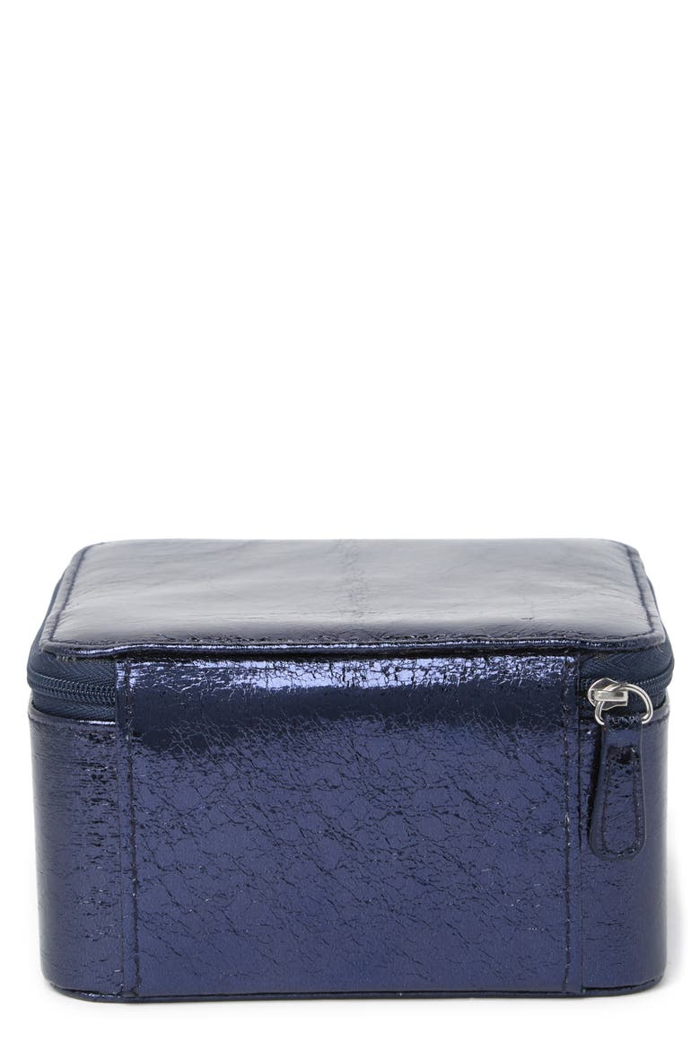 Medium Square Zip Jewelry Box, Alternate, color, NAVY