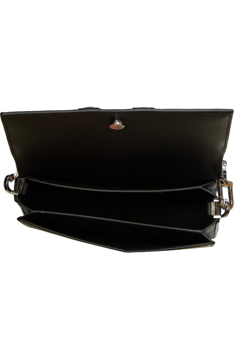 TOTEME Mini T-Flap Lizard Embossed Leather Top Handle Bag, Alternate, color, Black