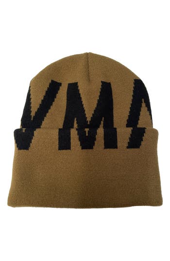 Hvman Logo Knit Beanie In Sage