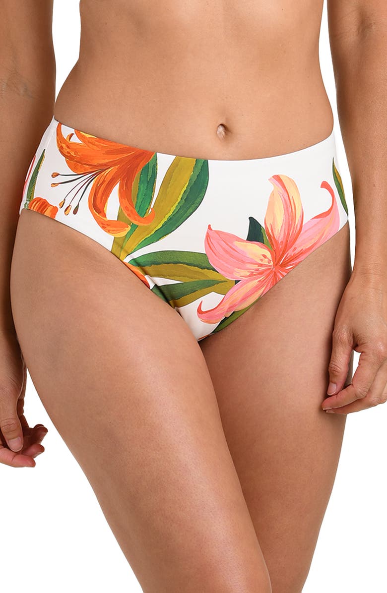 La Blanca Jungle Blossoms Mid Rise Bikini Bottoms, Main, color,