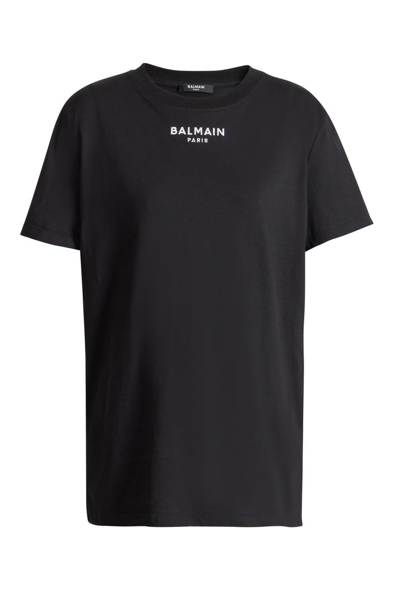 Embroidered Balmain Paris T-shirt, Alternate, color, black