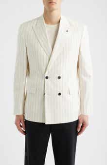 Ridley Slim Fit Pinstripe Double Breasted Sport Coat