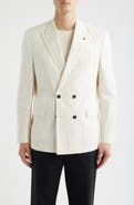 AllSaints Ridley Slim Fit Pinstripe Double Breasted Sport Coat