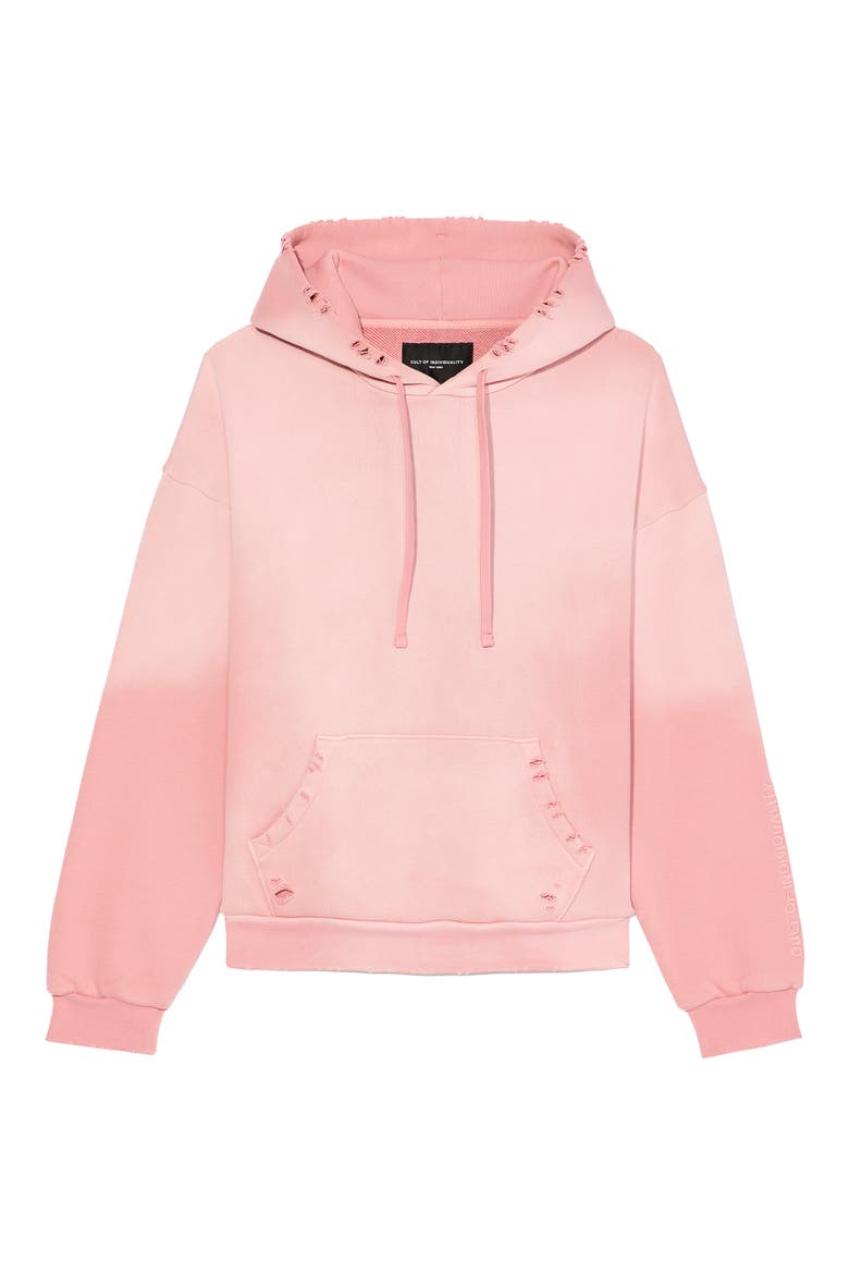 Core Distressed French Terry Pullover Hoodie, Alternate, color, POTPOURRI