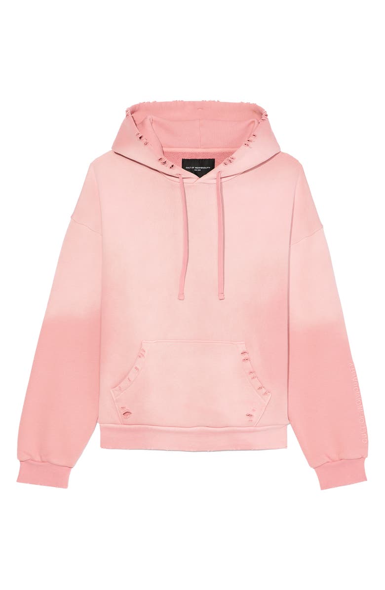 Cult of Individuality Core Distressed French Terry Pullover Hoodie, Alternate, color, Potpourri