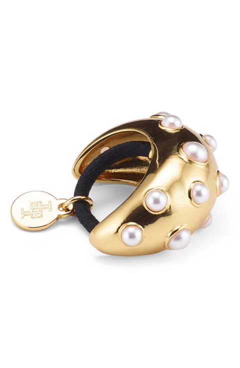 Siena Faux Pearl Mini Dome Ponytail Cuff