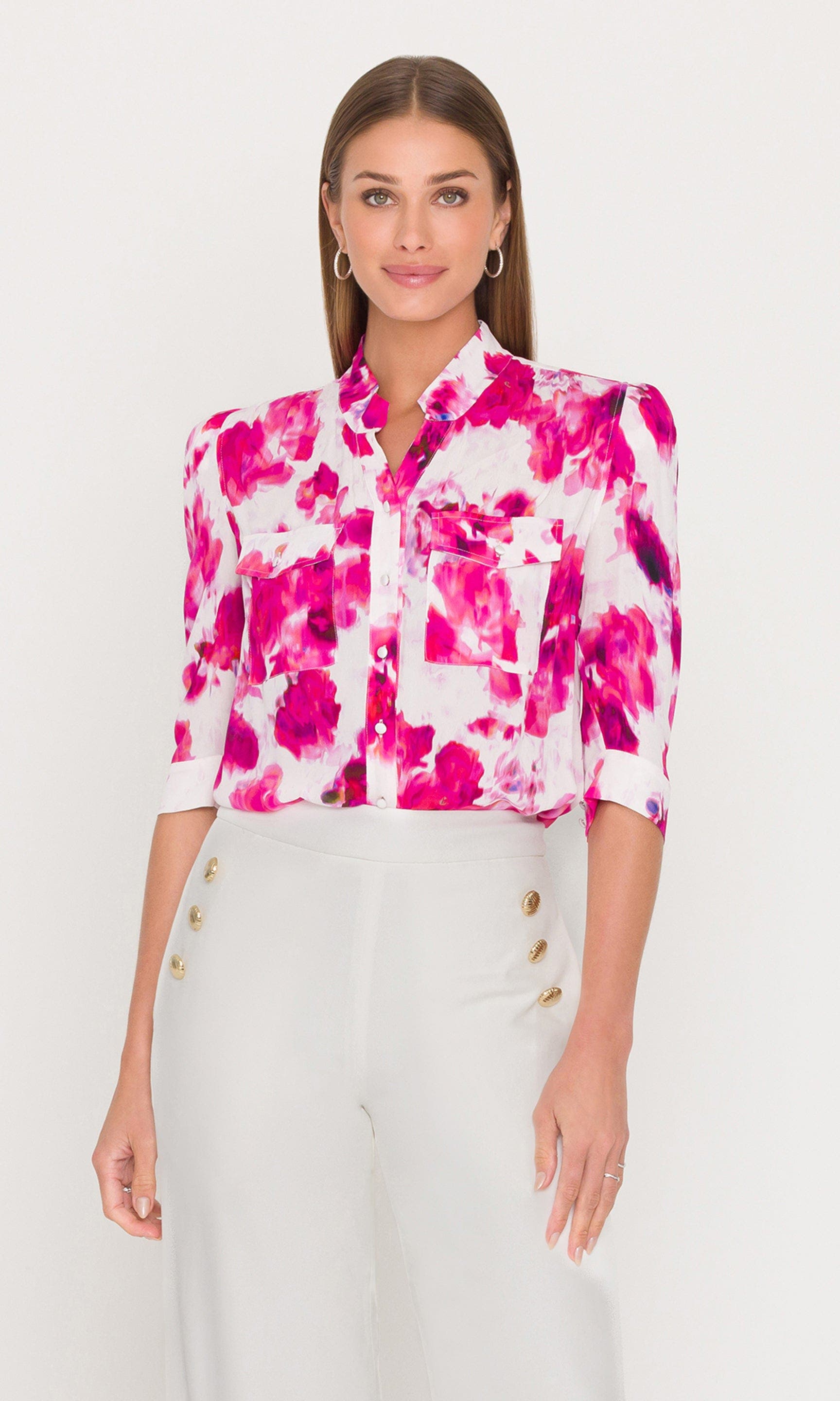 Generation Love Bardot Floral Shirt In Multi