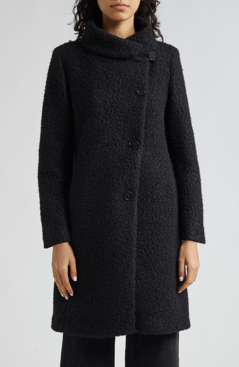 Emporio Armani Asymmetric Bouclé Coat, Main, color, 