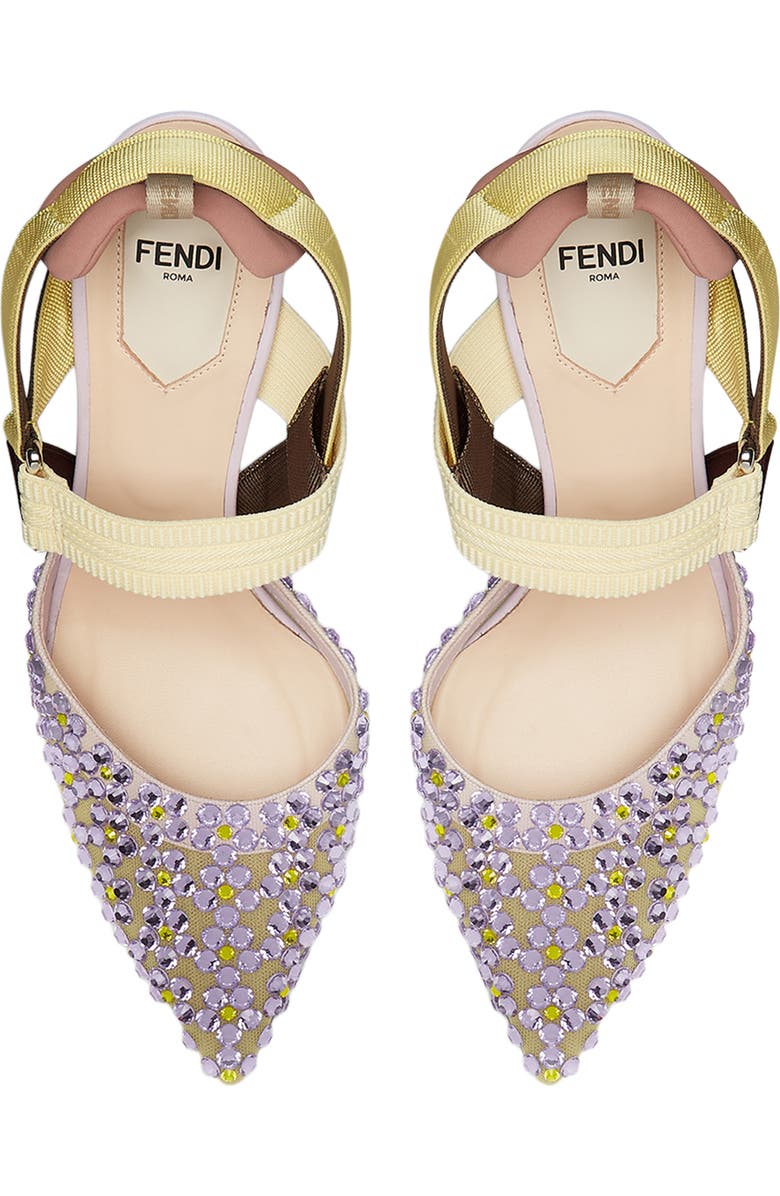 Fendi Colibri Crystal Embellished Slingback Pump, Alternate, color, Violet Citrine