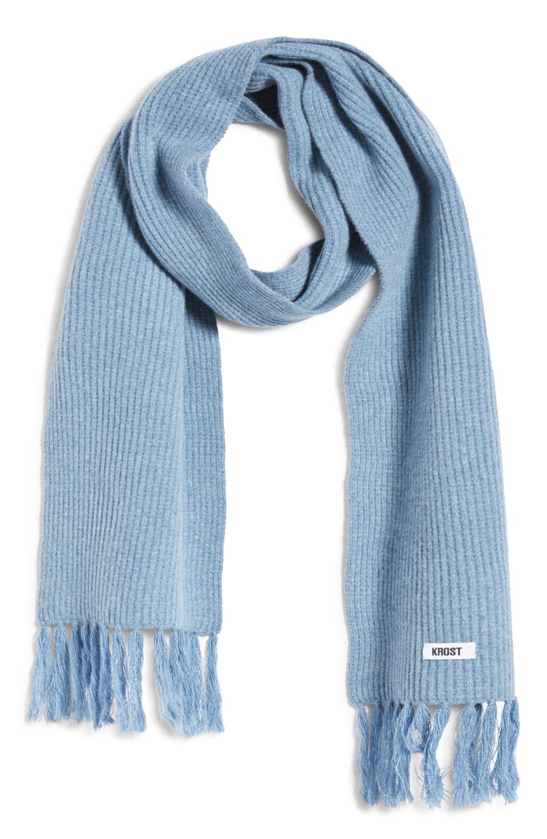 KROST Speckle Brioche Wool Scarf, Main, color, Cashmere Blue