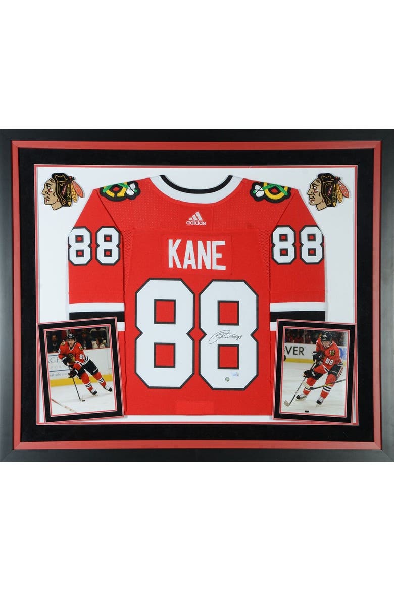 Patrick Kane Chicago Blackhawks Deluxe Framed Autographed Red Adidas Authentic Jersey, Main, color, Red
