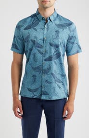 Tori Richard Marine Mosaic Jacquard Cotton Shirt