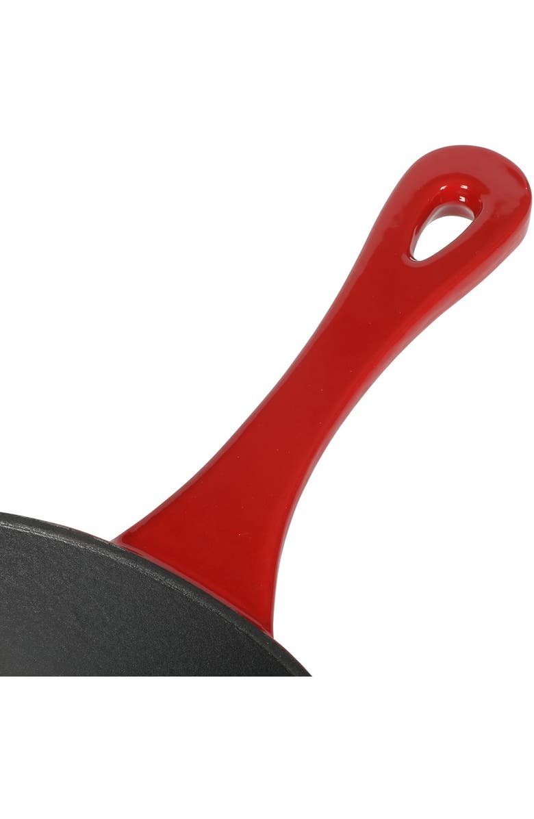 Crock-pot 8 Inch Enameled Cast Iron Round Skillet, Alternate, color, Red