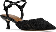 Donald Pliner Ankle Strap Pointed Toe Kitten Heel Pump