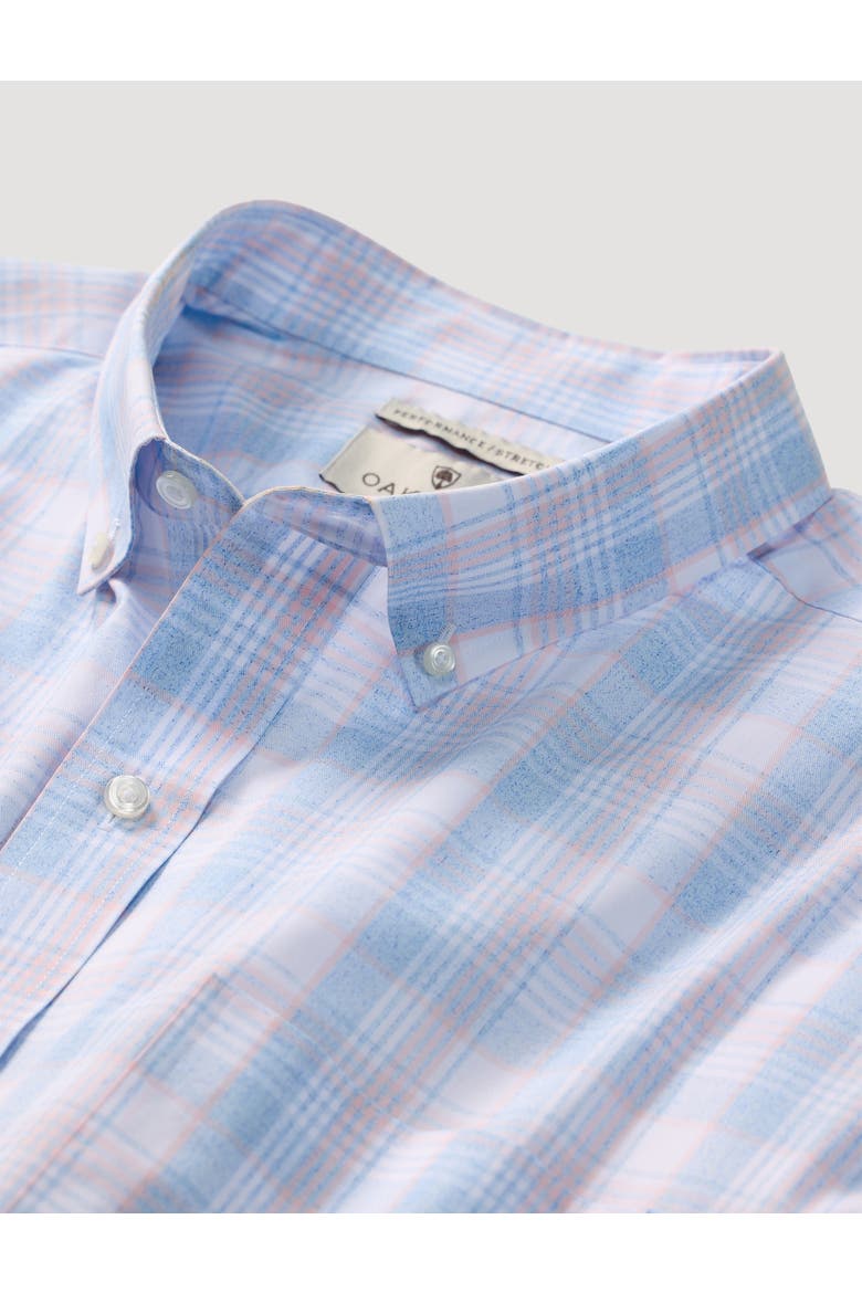 Big & Tall Heather Plaid Tech Sport Shirt, Alternate, color, PINK BLUES