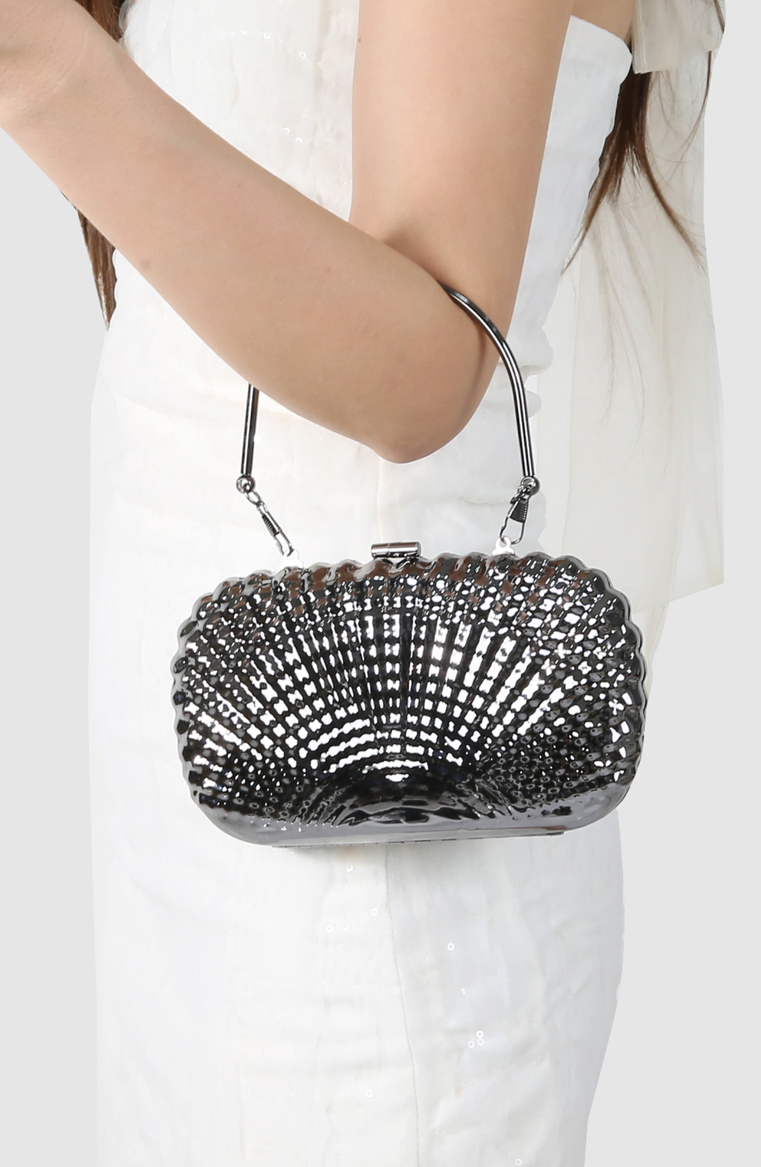 BERNESS Shell Clutch, Alternate, color, Black