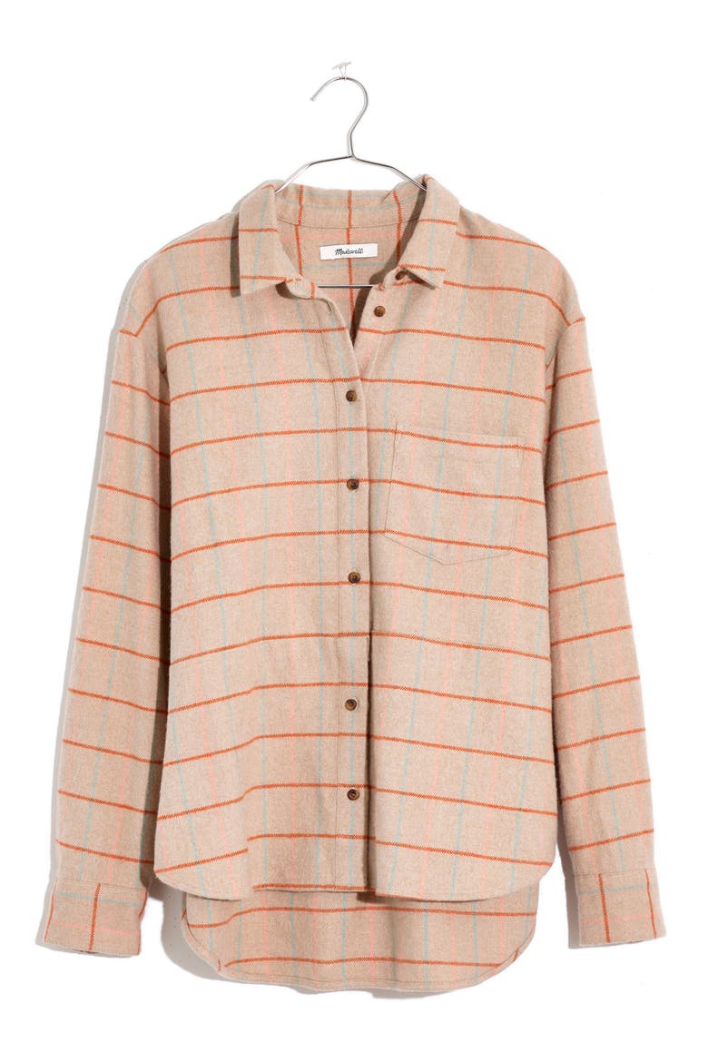 Keene Plaid Flannel Sunday Shirt, Alternate, color, PINK BLUE ORANGE