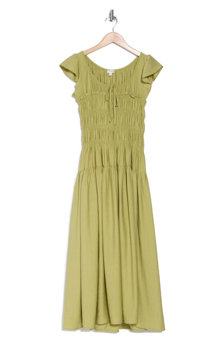 Blu Pepper Shirred Maxi Dress, Alternate, color, 