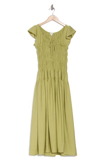 BLU PEPPER BLU PEPPER SHIRRED MAXI DRESS